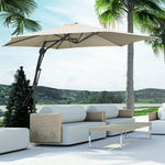 3m Cantilever Parasol W/ Crank Handle, Cross Base | Cream