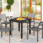 78 Cm Garden Dining Table For 4, Square Outdoor Side Table | Black