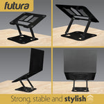 Laptop Stand Adjustable Portable Riser, Foldable Aluminium Holder For Macbook Airpro And 11 To 17 Inch Laptops | Black