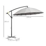 2.7m Cantilever Shanghai Parasol W/ Crank & Cross Base