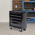 5-drawer Tool Cabinet With Wheels, Lockable | Black