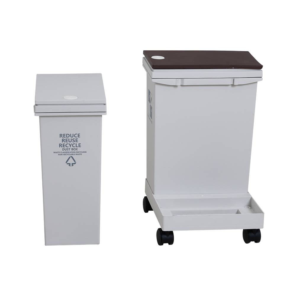 24l/40l Dual Compartment Trash Can With Lids And Wheels – Dry And Wet Waste Separation | Small