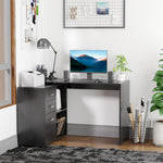 Computer Desk Table Workstation L Shape Drawer Shelf File | Black