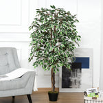 160cm Artificial Ficus Tree Fake Plant In Pot Indoor Outdoor