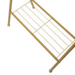Freestanding Gold Clothes Rack With Bottom Shelf