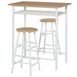 3 Piece Dining Kitchen Set W/ 1 Table And 2 Matching Chairs | White