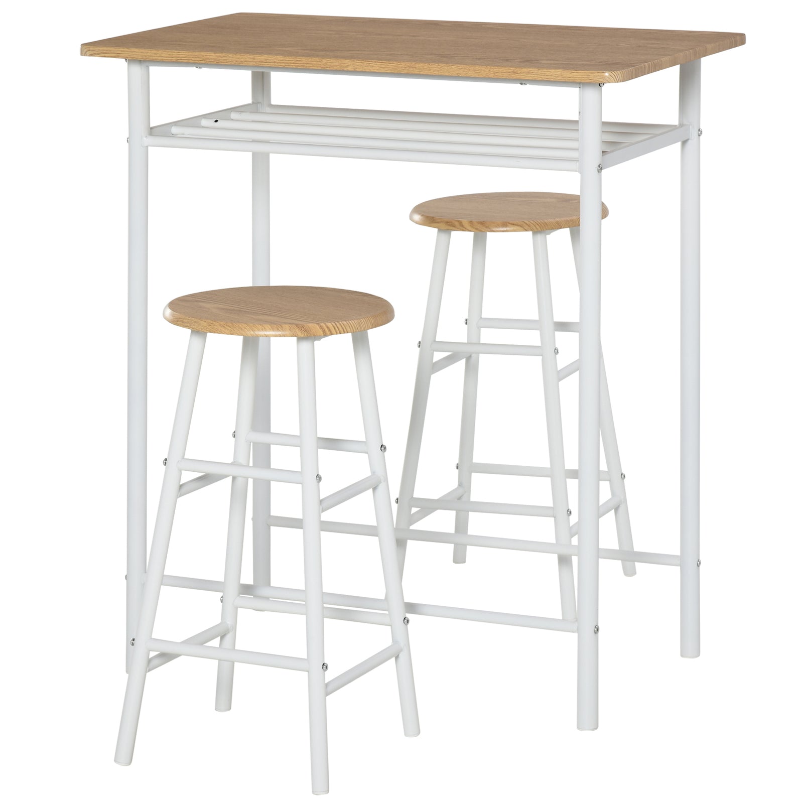 3 Piece Dining Kitchen Set W/ 1 Table And 2 Matching Chairs | White