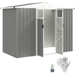 8 X 4 Ft Garden Storage Shed, Outdoor Metal Shed | Light Grey