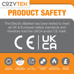 Electric Heated Blanket Underblanket Heated Sheet & Secure Ties 3 Heat Settings | Double | White