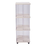 3-tier Plastic Square Bookshelf With Wheels