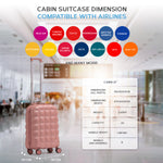 55x35x20cm Hard Case Bubble Carry On Suitcase - 100+ Airline Approved | Cabin | Rose Gold