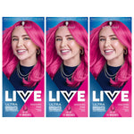 Live Shocking Pink Semi-permanent Hair Dye, Ultra Brights 093 3x