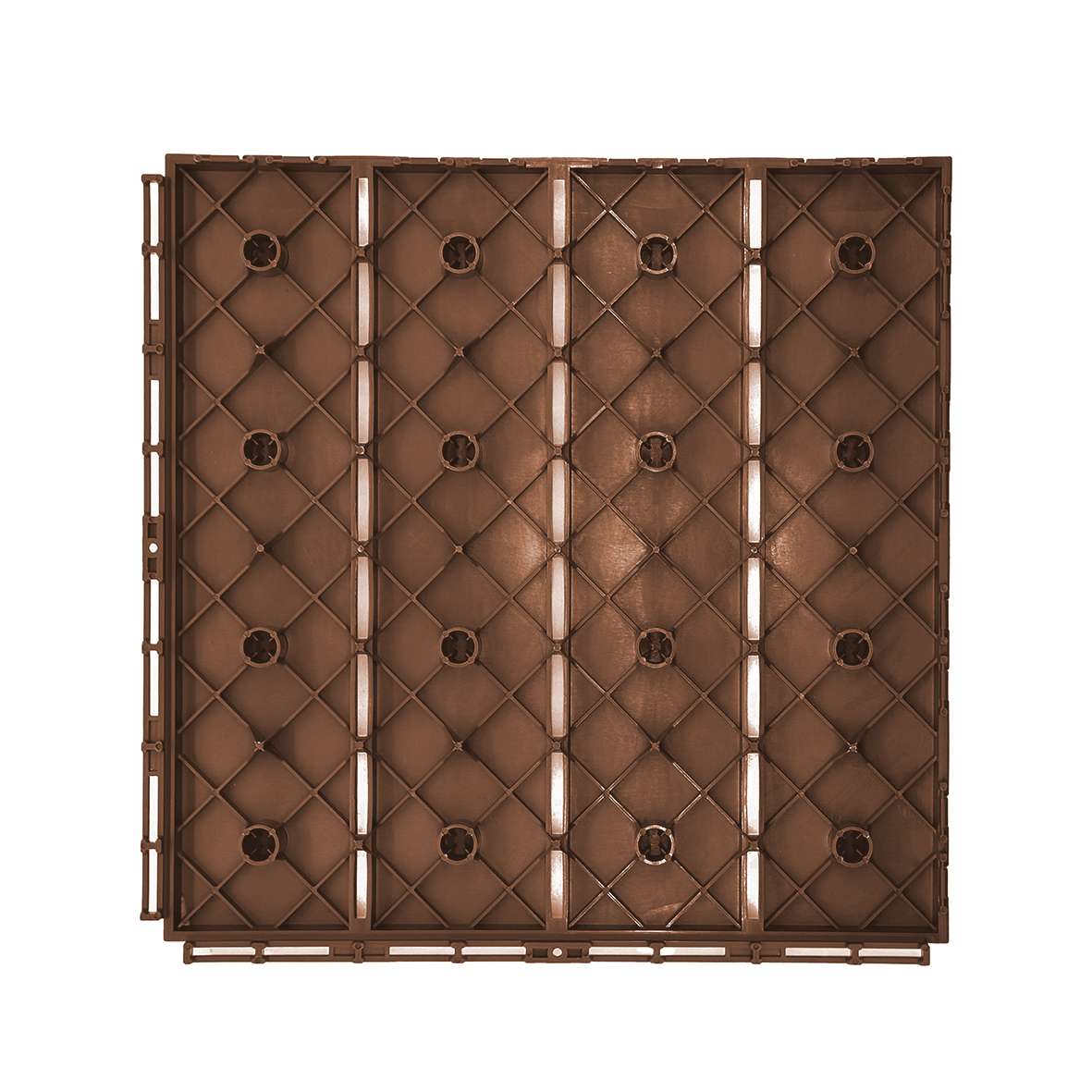 Polydeck Pvc Interlocking Decking Tiles - Brown | Set of 24 | Brown