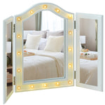 Lighted Tri-fold Vanity Mirror Large Cosmetic Mirror W/ Led