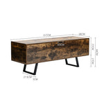 Industrial Wooden Flip Top Storage Bench