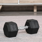 12.5kg Hex Rubber Dumbbell For Home Exercise | Black