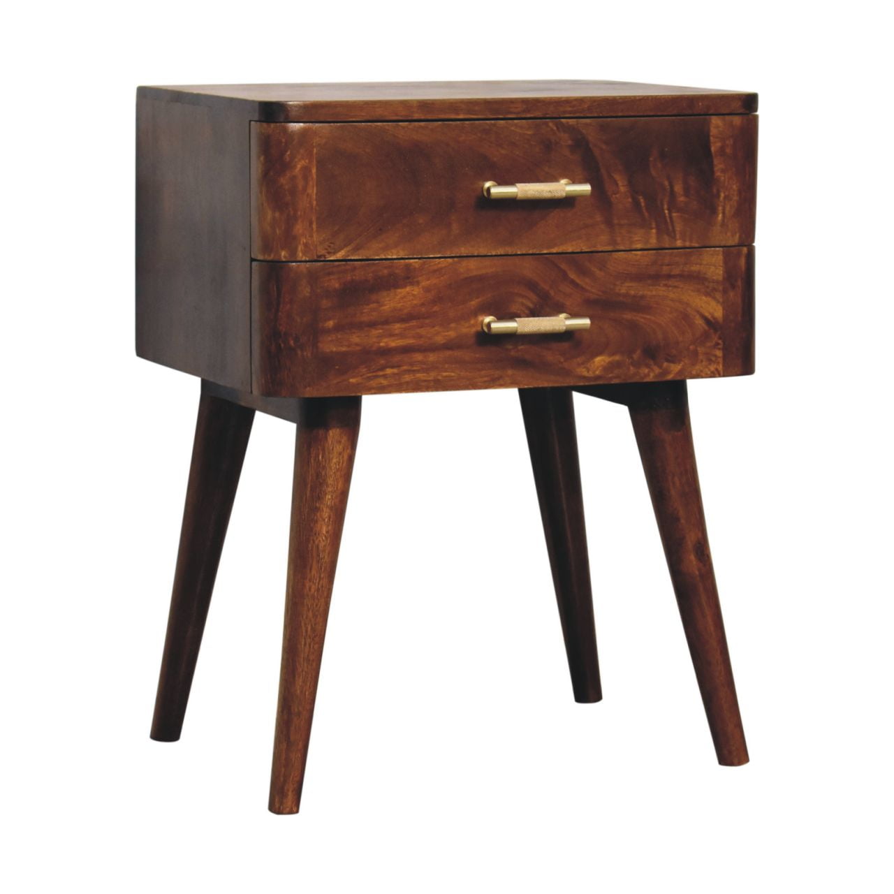 Solid Wood Chestnut T-bar Nordic Bedside