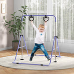 Adjustable Height Foldable Kids Gymnastics Bar With Non-slip Mats | Purple