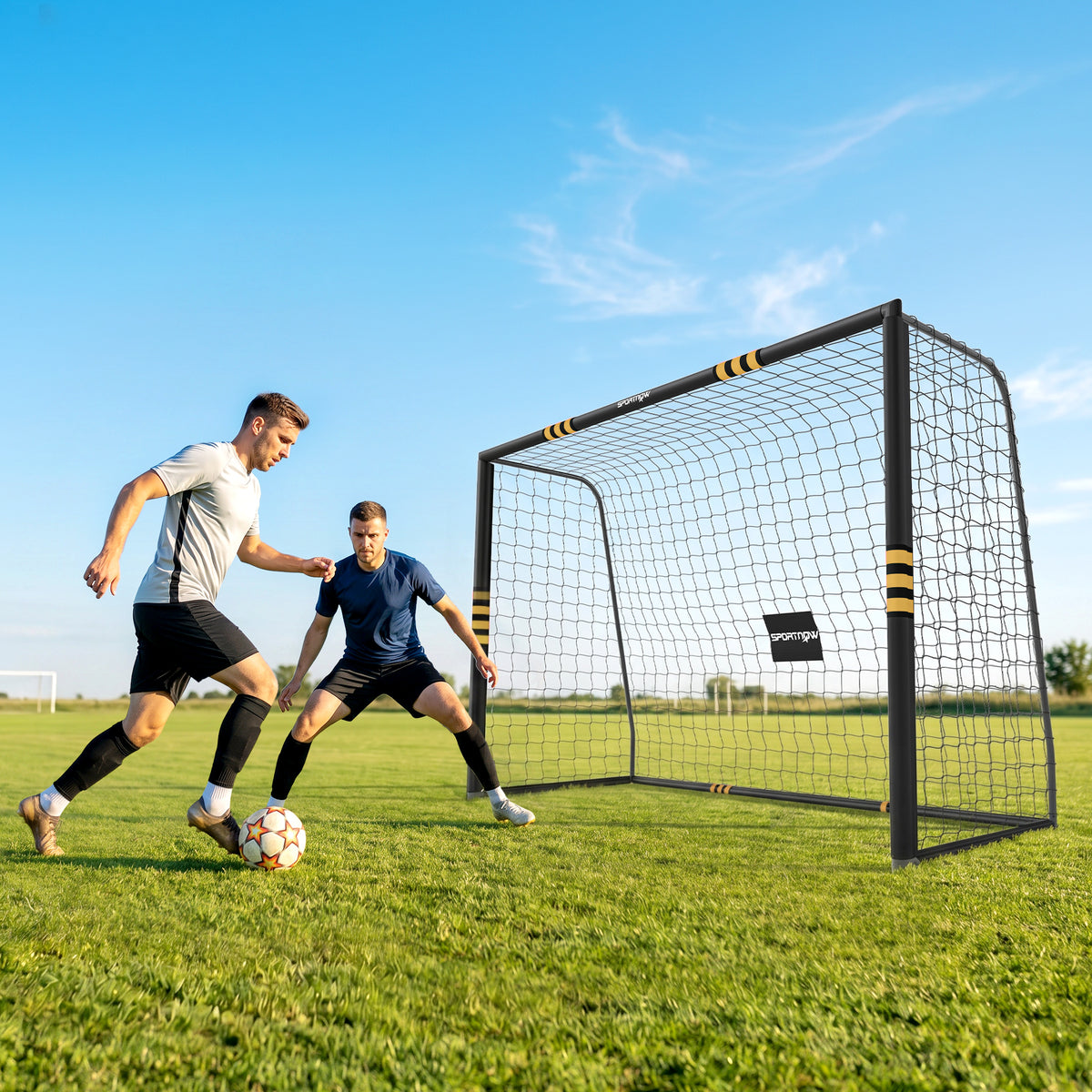 SPORTNOW Football Goal, 10 X 6.5ft Football Net With Epe Padding, Yellow