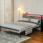 Led Single/double/King Bed Frame With Charging Station | Double