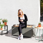 Outsunny Pe Rattan Outdoor Storage Bench