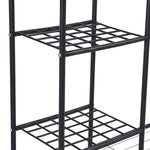 Double-rod Clothes Rack With Shelves And Wheels