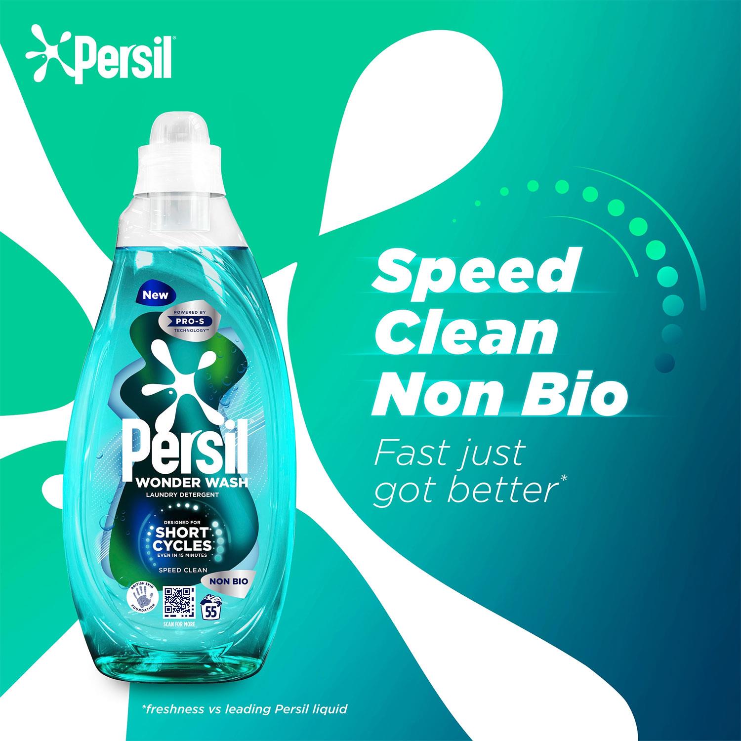 Wonder Wash Liquid Laundry Detergent Non Bio Speed Clean 55w, 1.485l | Set of 2