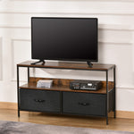 Tv Cabinet Console With Foldable Linen Drawers | Pink