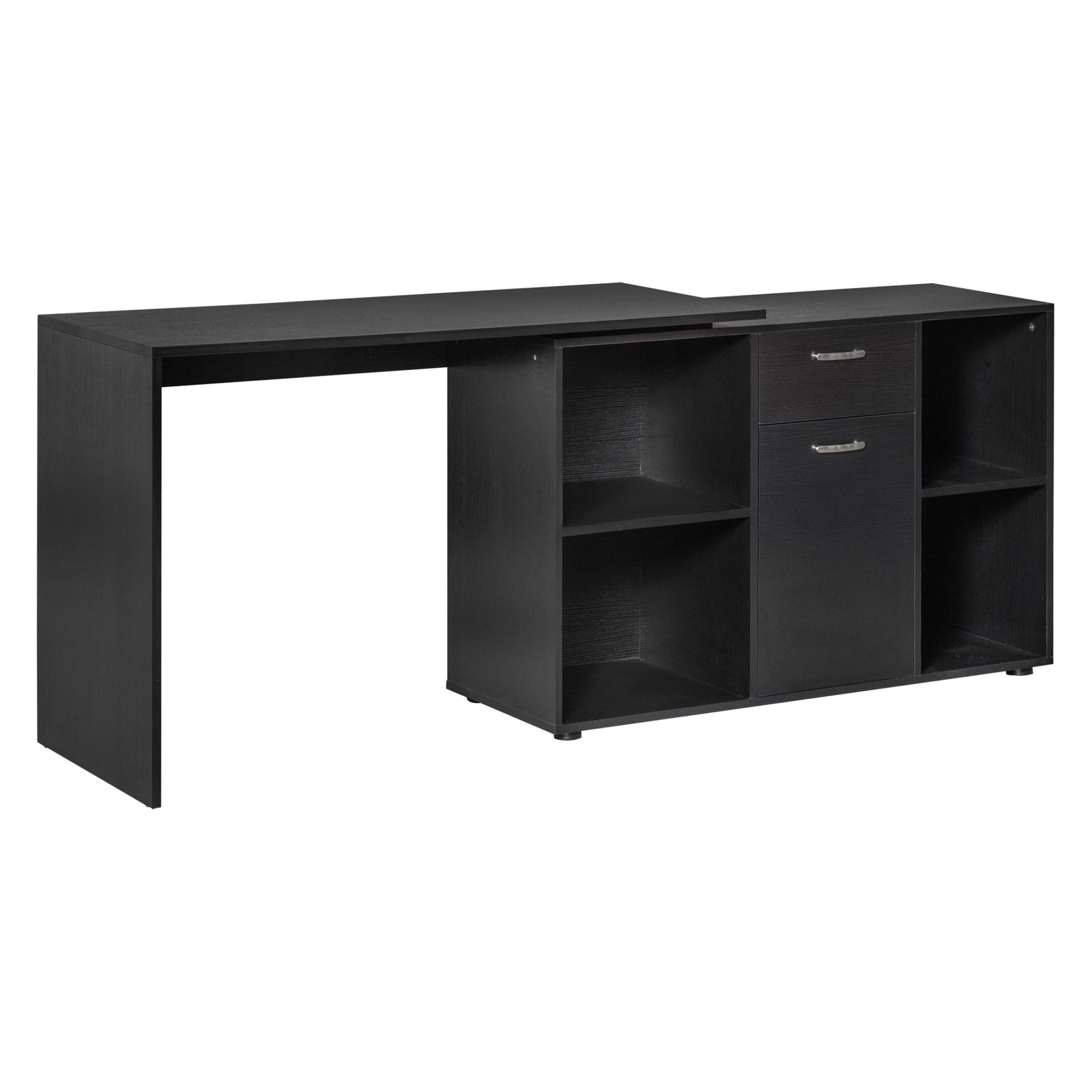 Dual Use Adjustable Large L Shaped Computer Desk Laptop | Black