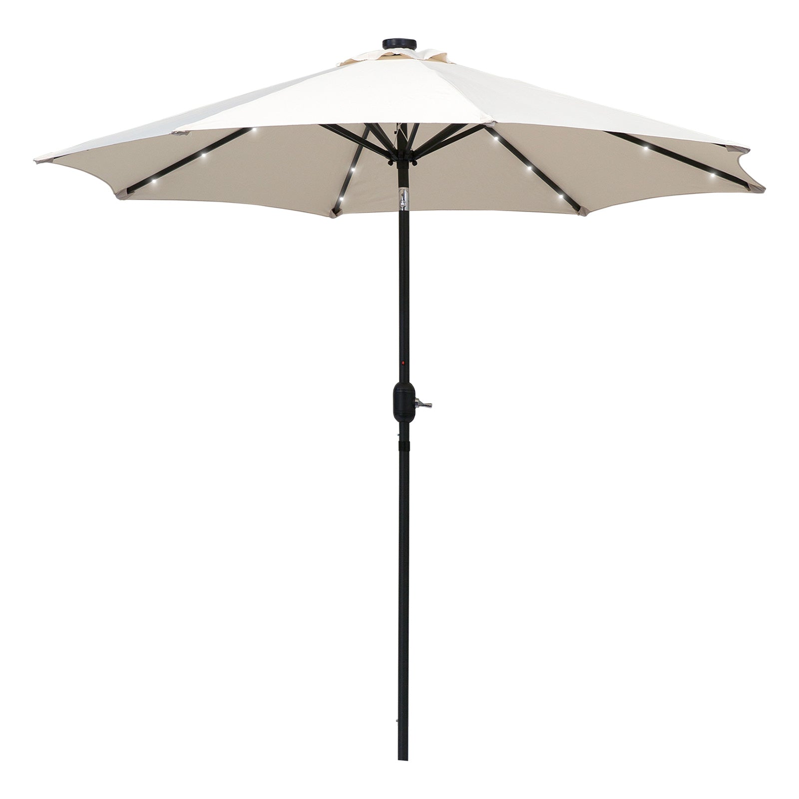 2.7m Patio Led Umbrella W/ Tilt/crank | Cream