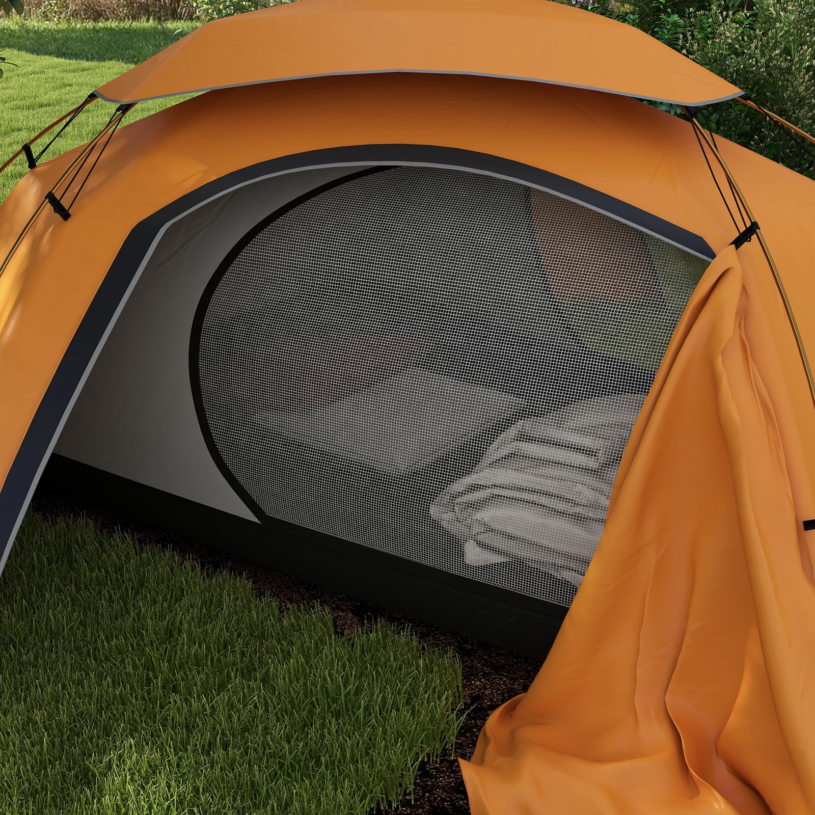 Camping Tent Dome Tent With Removable Rainfly For 1-2 Man | Orange