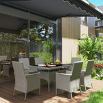 6 Seater Rattan Garden Furniture Set With Cushions | Dark Gray
