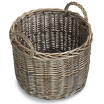 Wicker Round Straight-sided Log Storage Basket | Large | Brown