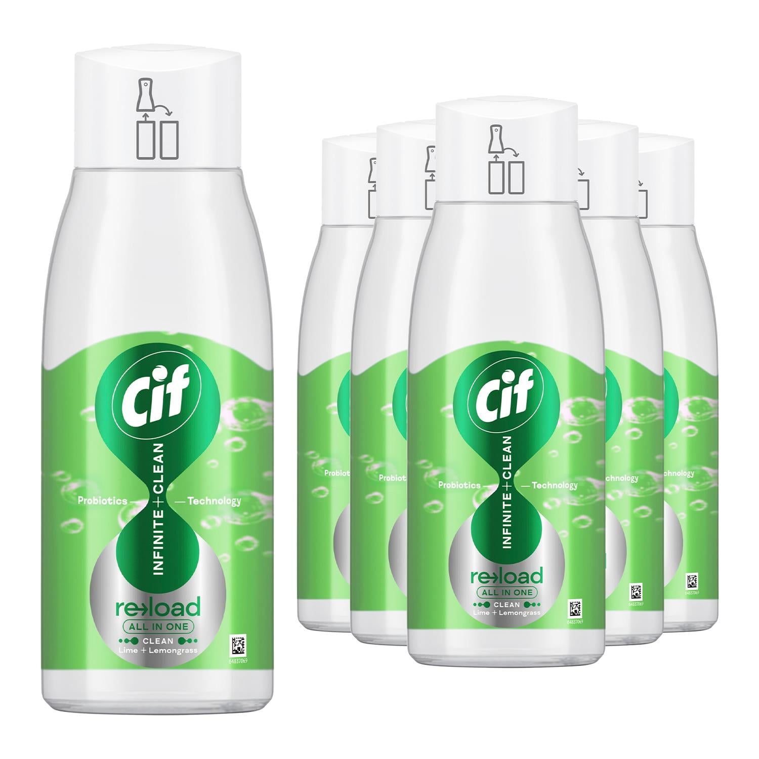 Infinite Clean All in One Cleaner Reload Lime & Lemongrass, 6 Pk of 590ml