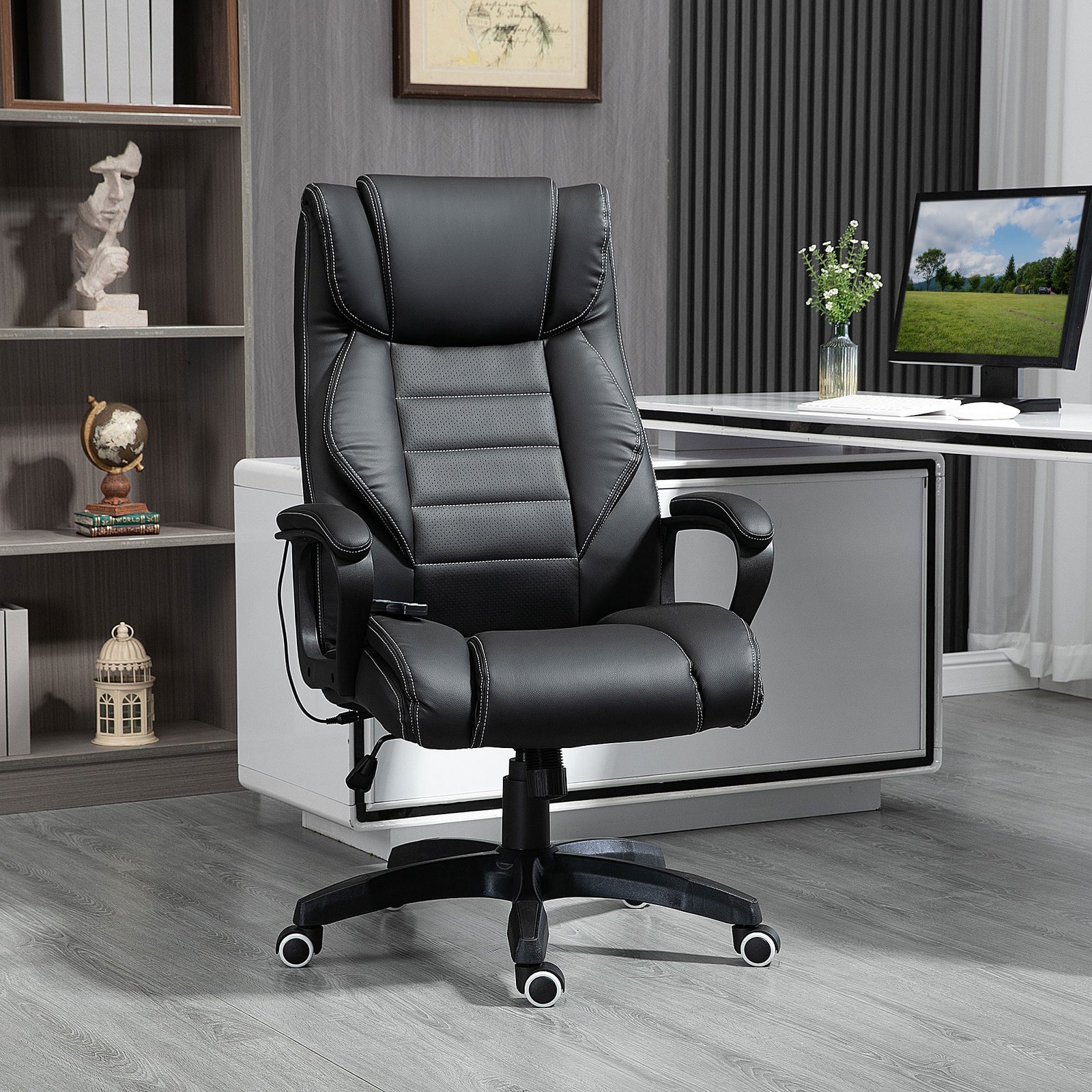 High Back Vibration Massage Chair | Black