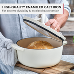 KitchenAid Cookware Cast Iron Casserole Dish With Lid, Non-stick Interior