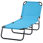 Portable Folding Lounger W/ Adjustable Back | Set-of-1 | Sky Blue