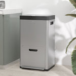 3 Compartment Kitchen Bin, 56l With Wheels