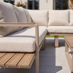 Linden Outdoor Corner Lounge Set And Table | Cream & Beige