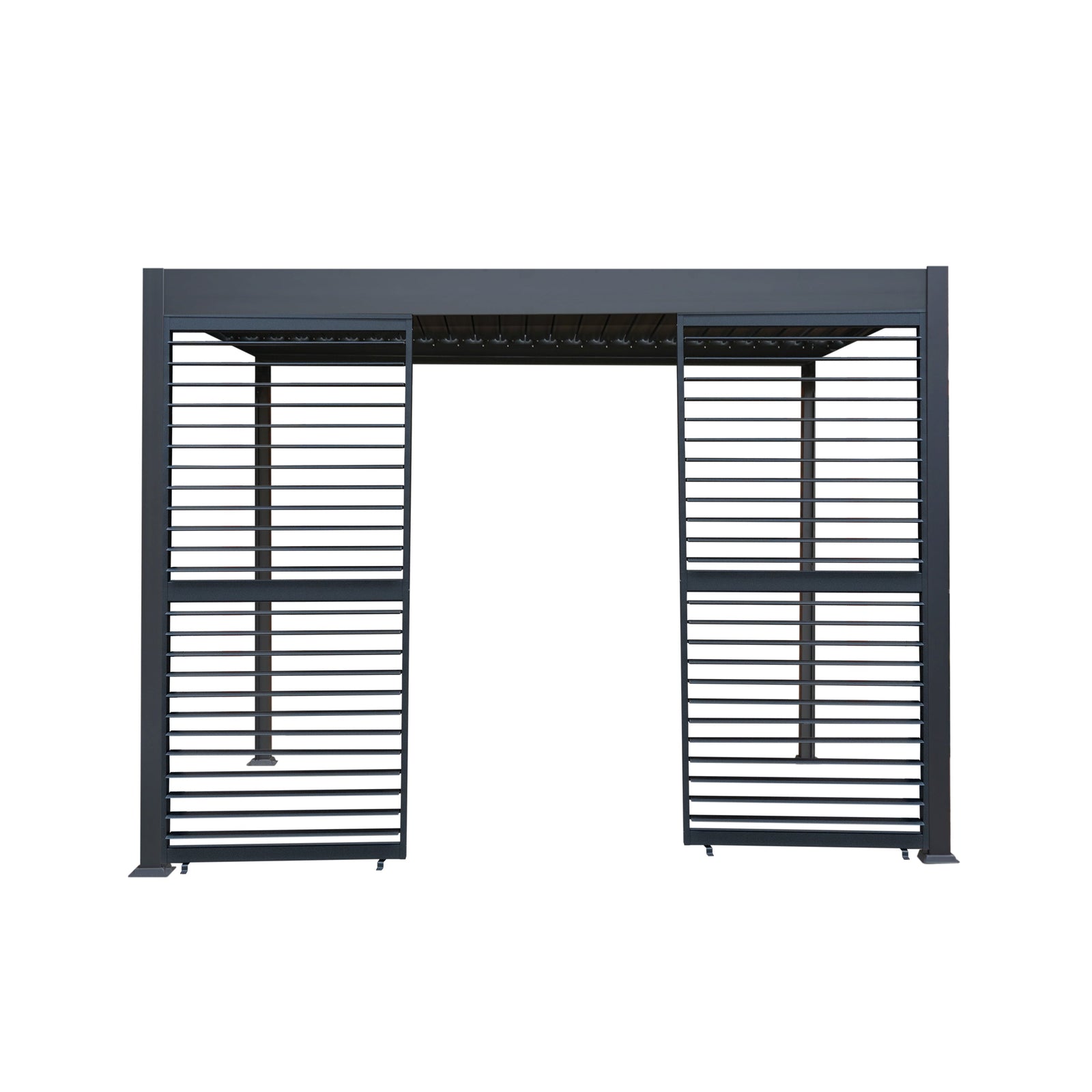 Anthracite Aluminium Pergola With 2 X Shutter Panels | 3m x 3m | Anthracite