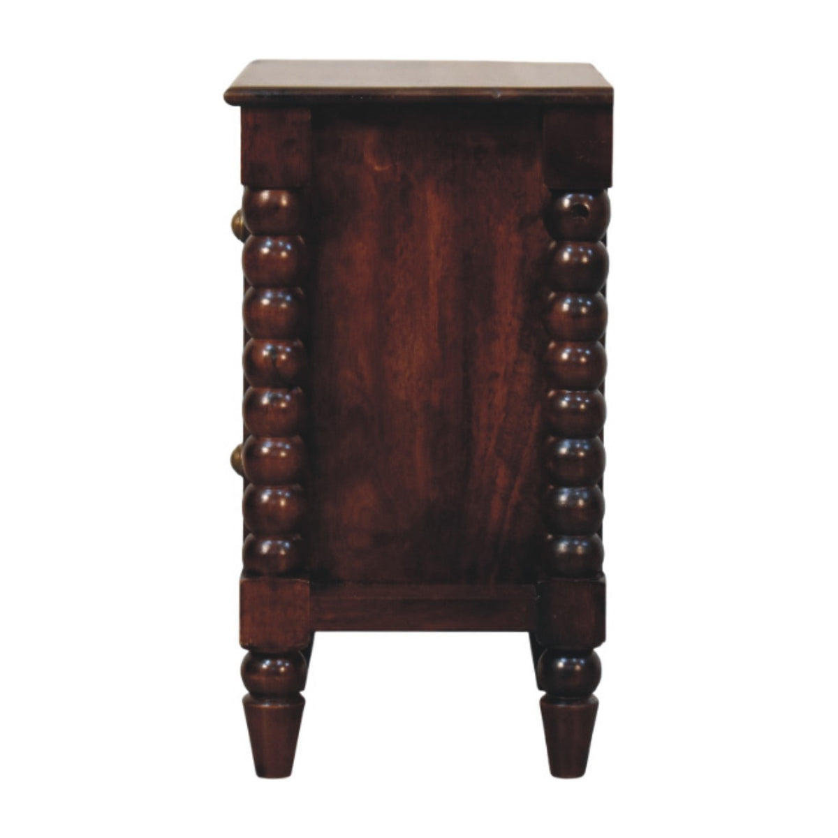 Solid Wood Spindle Winewood Nightstand