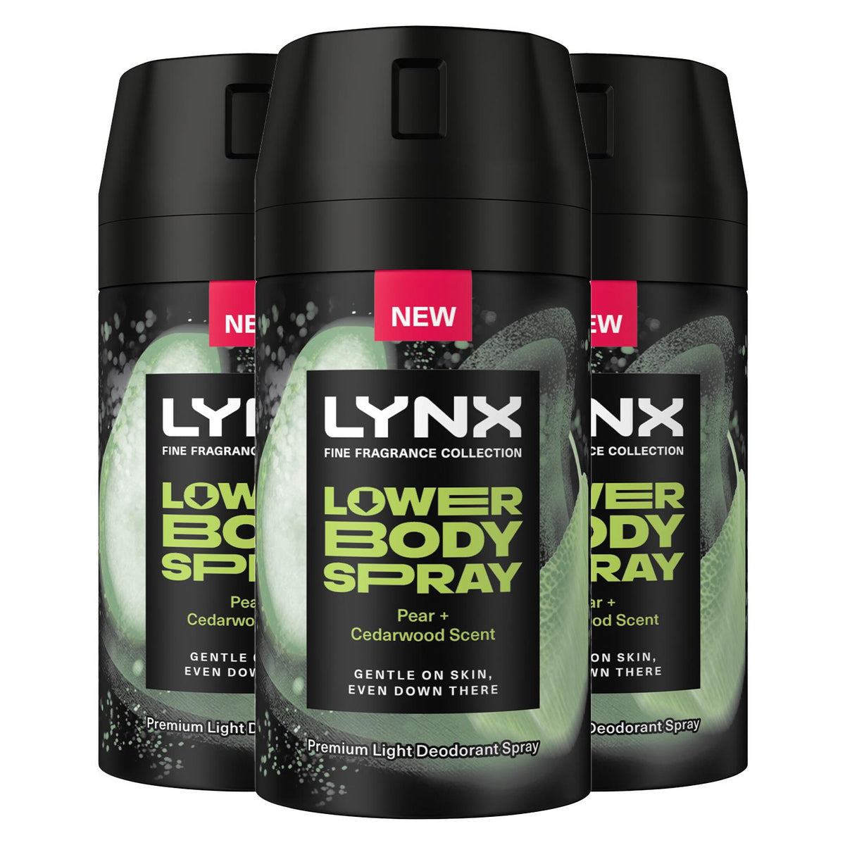 Lower Body Spray Pear + Cedarwood 72hrs Of Freshness 100ml, 3 Pack | Set of 3