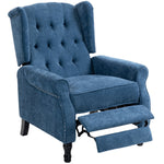 Manual Reclining Armchair Recliner With Footrest Royal Blue