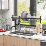 Space Saving Over The Sink 2 Tier Dish Rack