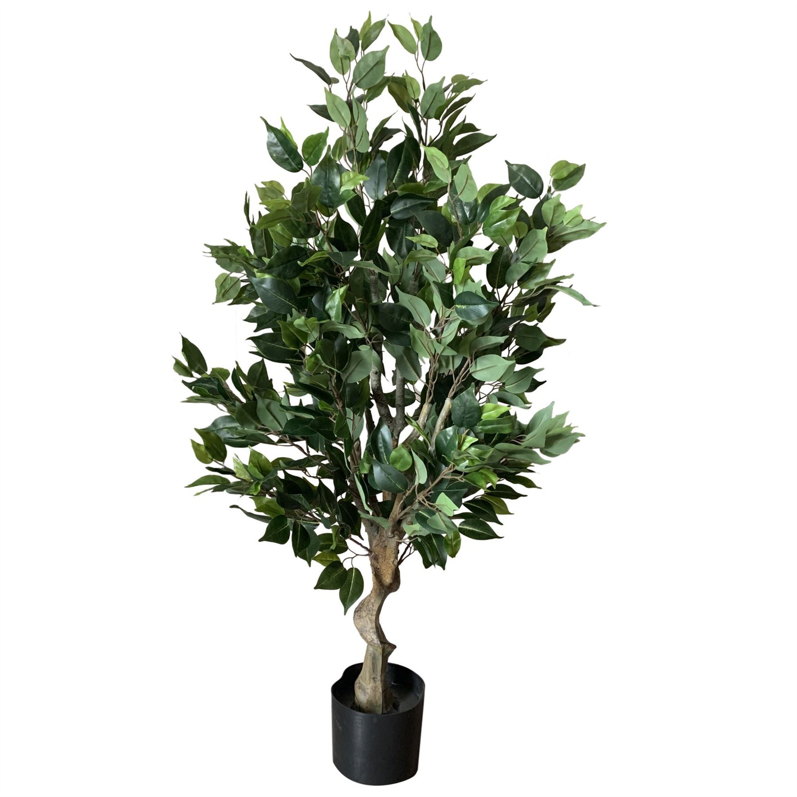 100cm Premium Artificial Ficus Twist Tree Copper Curve Planter