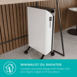Edge Oil 2000w Oil Filled Radiator, Fan Assisted Boost - White