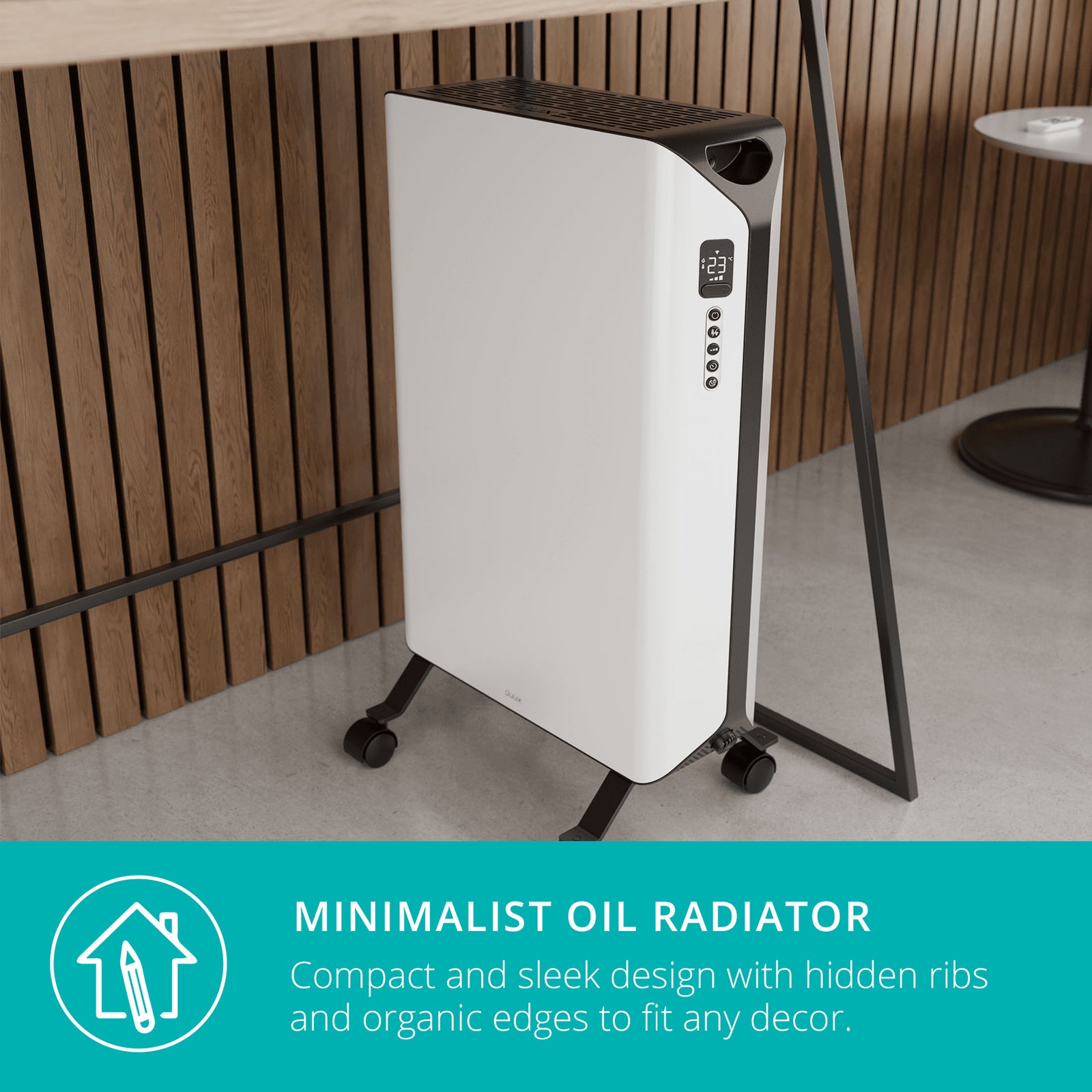 Edge Oil 2000w Oil Filled Radiator, Fan Assisted Boost - White