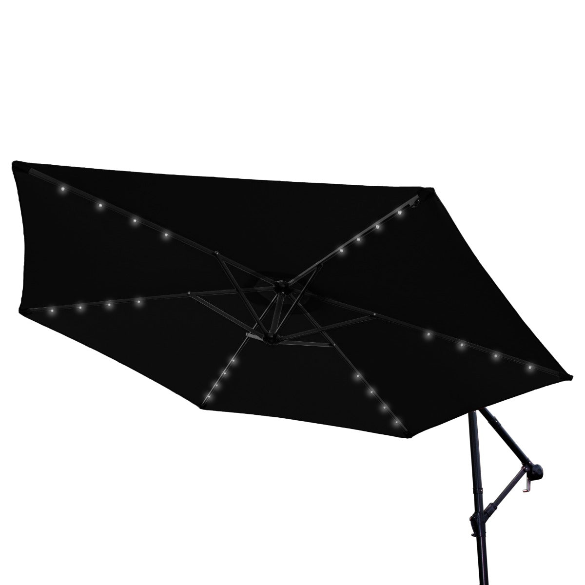 3m Led Cantilever Parasol | Black