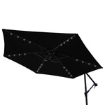3m Led Cantilever Parasol With Fan Base | Black