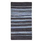 Texas Leather & Denim Woven Striped Blue Rug | 150cm x 220cm | Blue